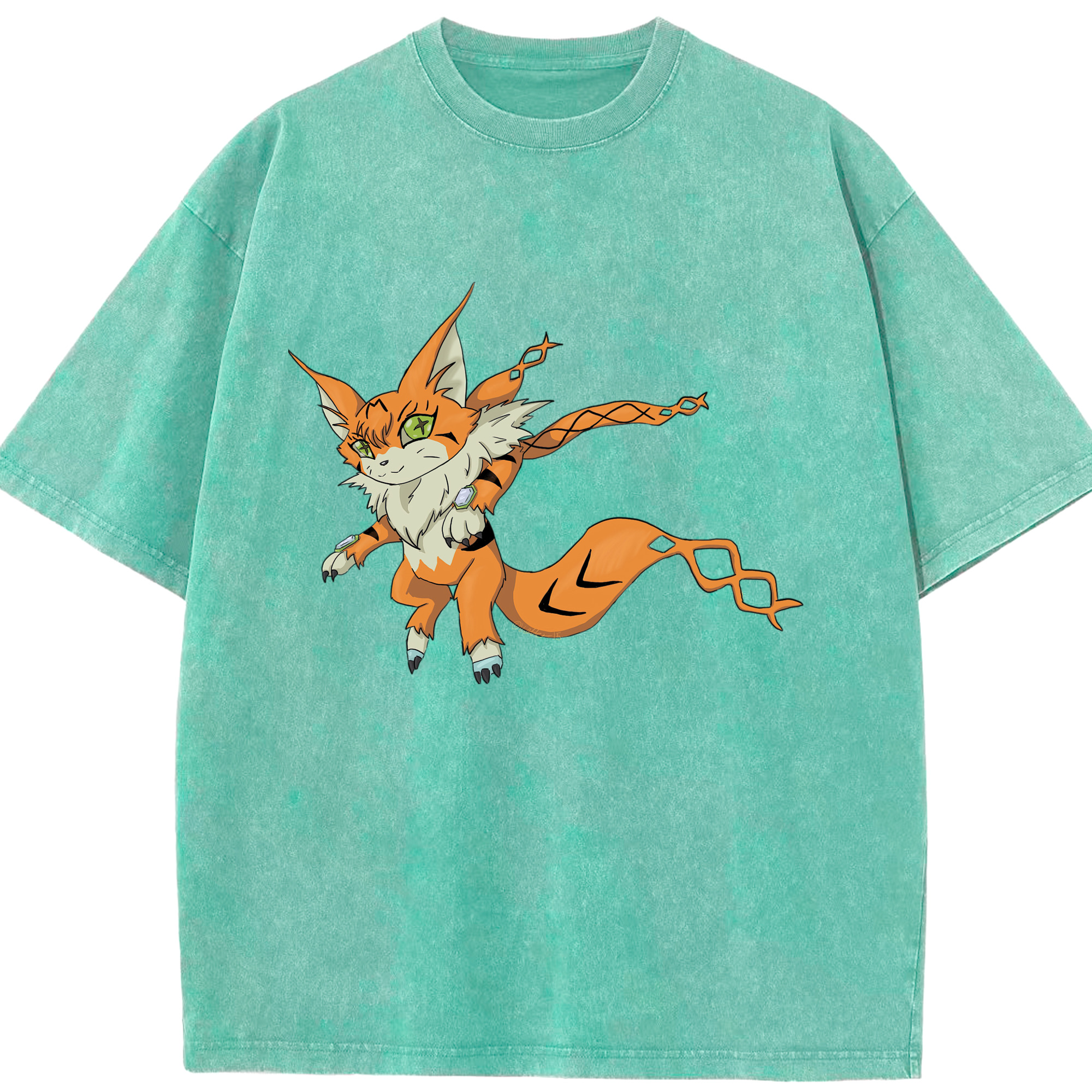（画像用） Digimon デジタルモンスター/デジモン 綿100% ヴィンテージ風 半袖Tシャツ（フロントプリント）